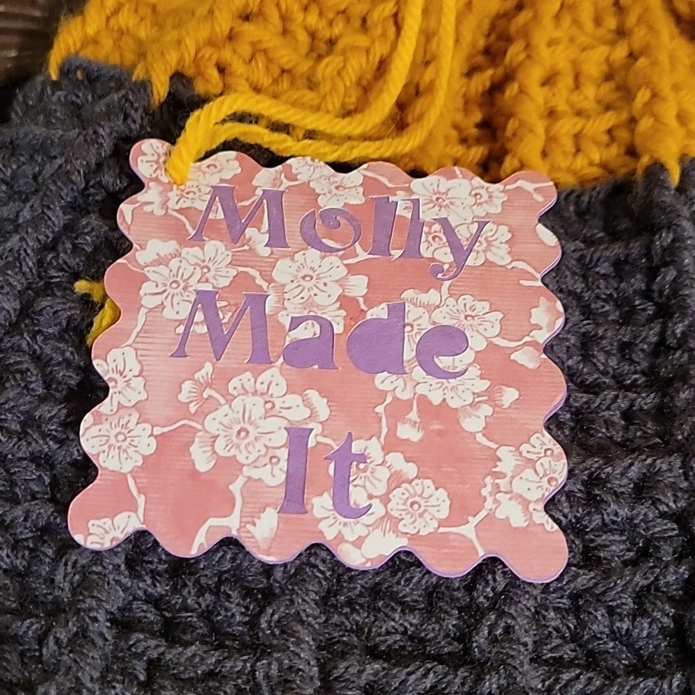 Handmade pom-pom hat beanie with fleece lining at ears crochet